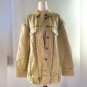 & Other Stories Studded Khaki Jacket in Medium